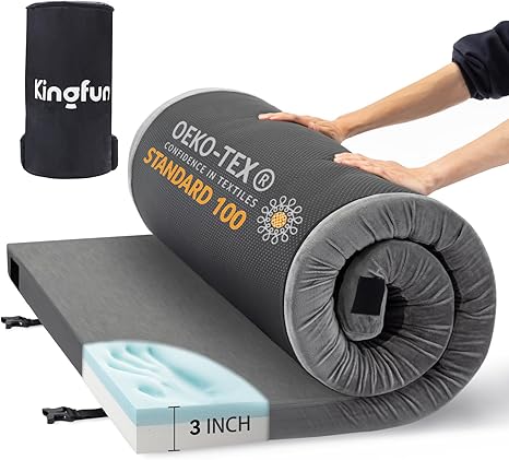 Thick Sleeping Pad for Adults – Floor Mat for Tent, Car, or Truck w/ Travel Bag